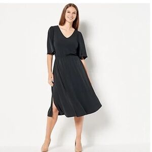 GIRL WITH CURVES Knit Midi With Flutter Sleeve A504600